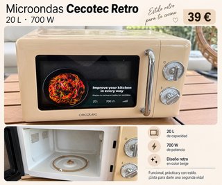 Microondas Cecotec Retro Beige 20L