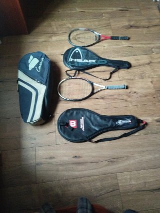 Set 2 Raquetas Head y Wilson con Fundas y Mochila