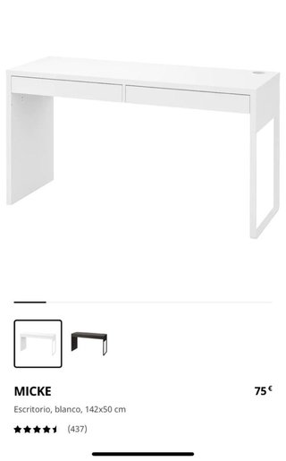 Escritorio IKEA MICKE Blanco