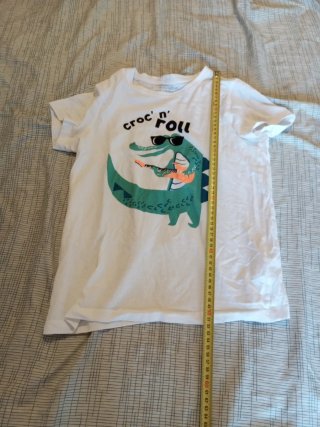 Camiseta Blanca Infantil Estampado Cocodrilo