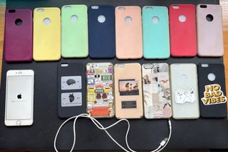 iPhone 6S Plus Argento con custodie e cavo