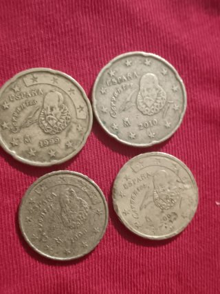 Lote de 4 monedas de 50 céntimos de euro