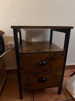 Mesilla de noche madera y metal