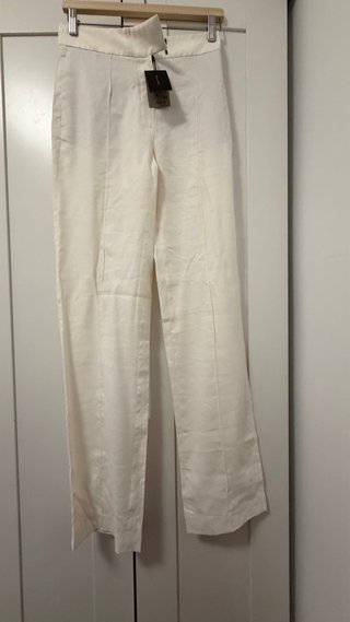 Pantalones de lino blancos Massimo Dutti