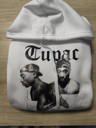 Sudadera Tupac Blanca con Capucha
