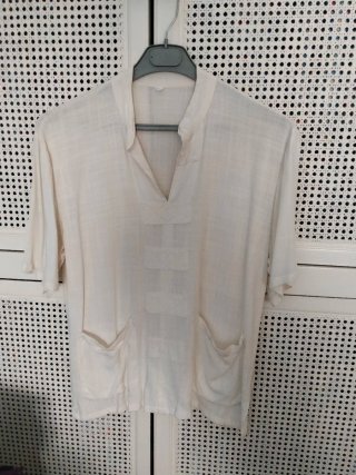 Camisa de estilo artesanal blanca