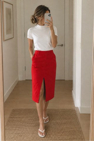 Falda roja  Midi COS