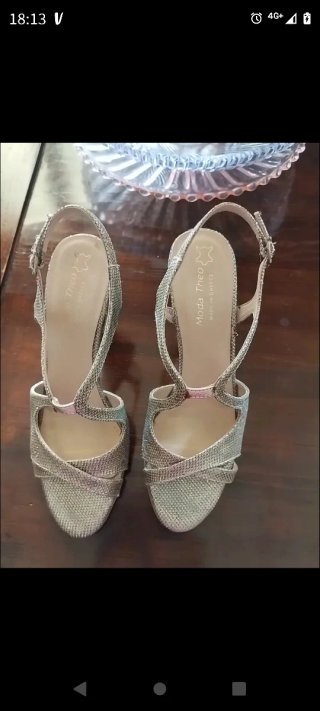 Sandali da tango Moda Theo argento n. 39