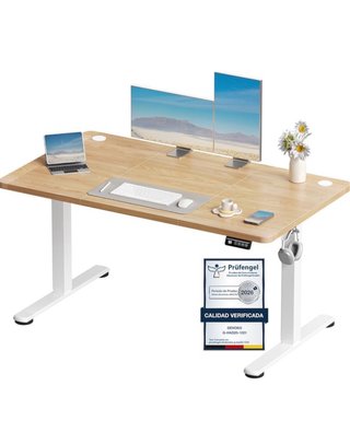 Escritorio Elevable con Superficie de Madera