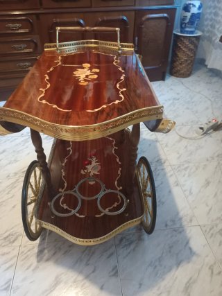 Carrito Camarera de Madera y Metal
