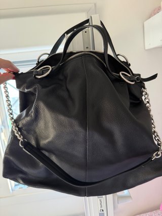 Bolso de Piel Zara Woman Negro