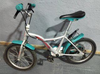 Bicicleta Infantil Plateada y Turquesa