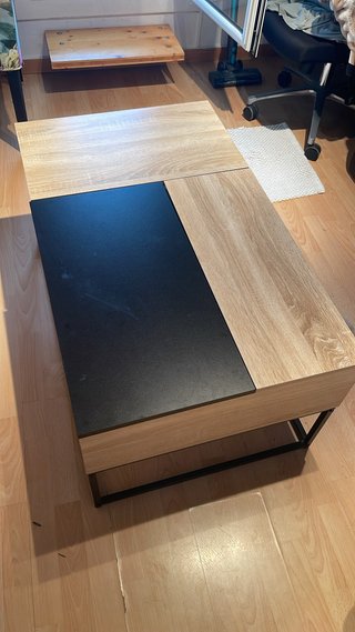Mesa de centro elevable bicolor