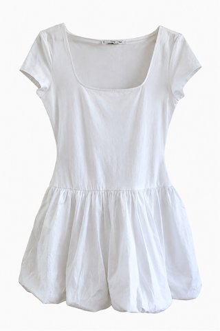 Vestido tipo globo blanco