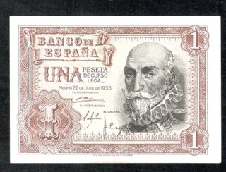 22 Billetes.- 1 Peseta 1953