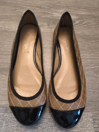 Bailarines Beige y Negras Talla 36