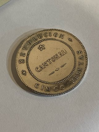 Moneda 5 Pesetas Revolución Cantonal 1873