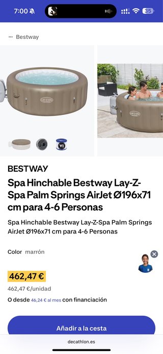 Spa Hinchable Bestway Lay-Z-Spa Palm Springs