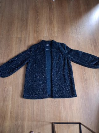Giacca nera con trama brillante