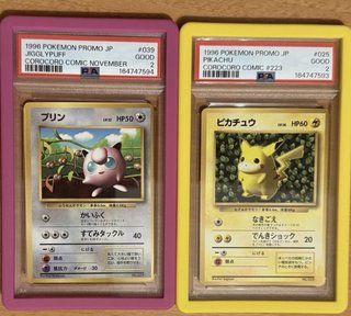 Cartas Pokémon PSA2 Jigglypuff y Pikachu Corocoro