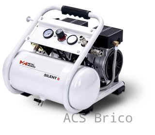 Compresor de Aire Silencioso 8 Litros 9 Bar 230V - Silent 8 - METALWORKS