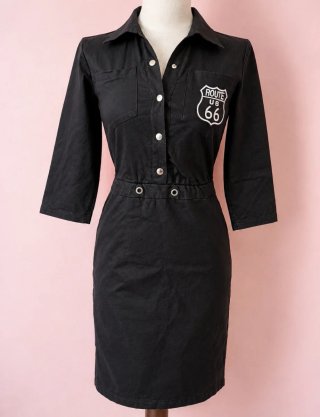 Vestido Negro Estilo Diner Route 66