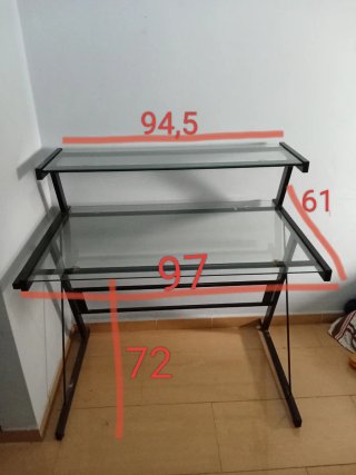 Escritorio de Metal y Cristal