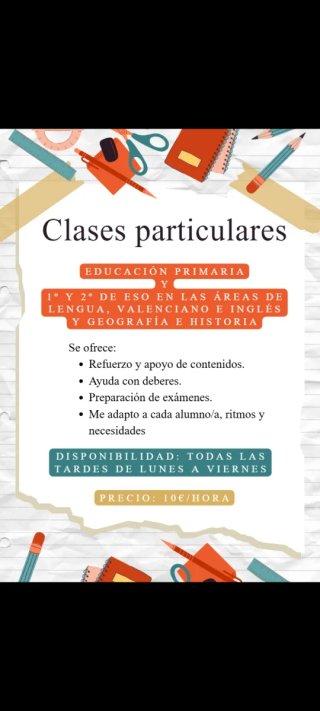Clases particulares en Torrent, Picanya y Paiporta