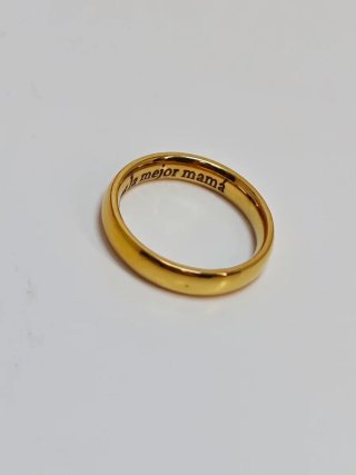 Anillo de Acero Inoxidable Dorado grabado