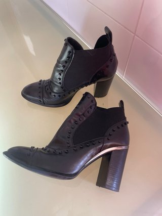 Botines de piel Zinda negros talla 36