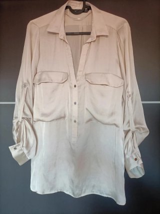 Blusa manga larga Zara beige
