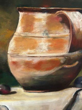 Pintura al óleo: Bodegón con jarra