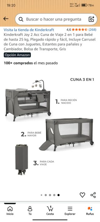 Parque-Cuna de Viaje Kinderkraft