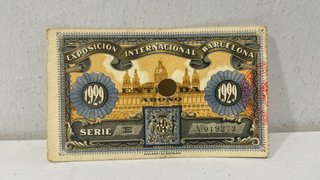 Entrada Exposición Internacional Barcelona 1929