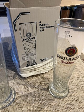 Set de 6 Vasos de Cerveza Paulaner.