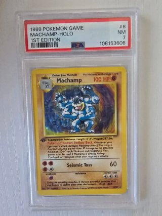 Carta Pokémon Machamp 1st Edition PSA 7
