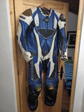 Mono de Moto Spyke Azul y Blanco