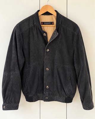 Chaqueta vintage Bugatti de piel de cabra – Negra