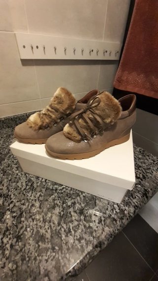 Sneakers de Piel con Pelo