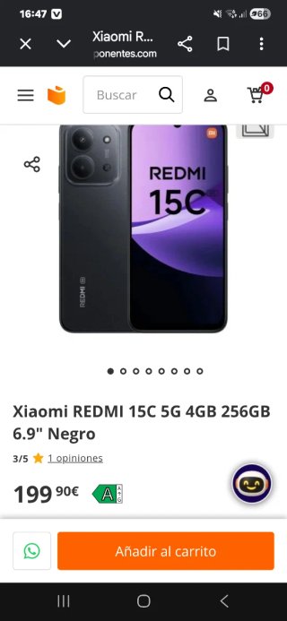 Xiaomi Redmi 15C 5G 256GB Negro