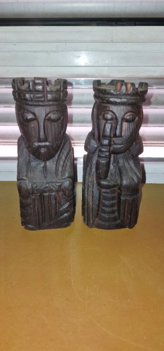 Sujetalibros Vintage de Madera Rey y Reina