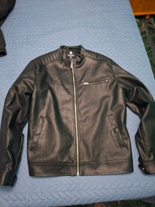Chaqueta de cuero negra Outwear Talla XXL
