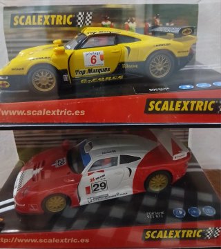 2 Coches Scalextric Porsche 911 GT1