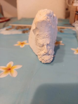 Scultura in gesso volto di Zeus