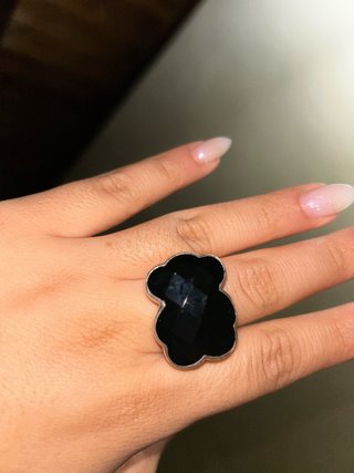 Anillo Tous Negro y Plata