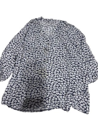 Blusa Estampada Floral Azul y Blanca