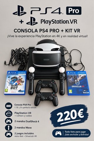 Consola PS4 Pro + Kit PlayStation VR