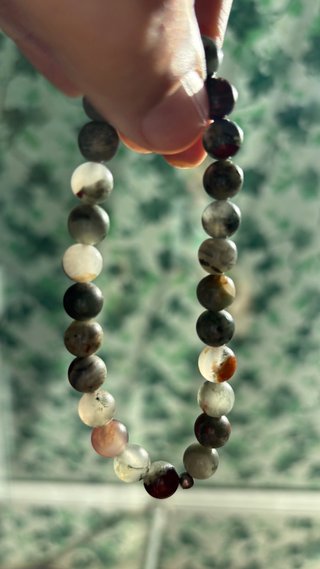Pulsera de Ágata Musgosa y plata de ley