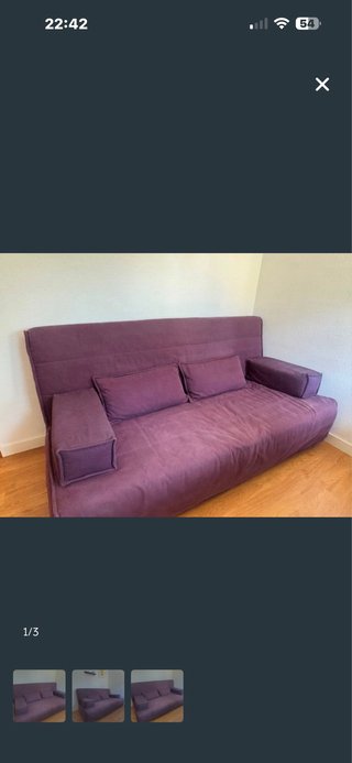 Sofá Cama Ikea Morado, incluye los cojines