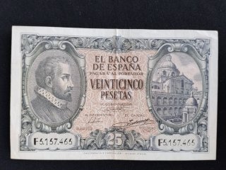 Billete 25 1940 Juan  Herrera Serie F ÚLTIMA ECB